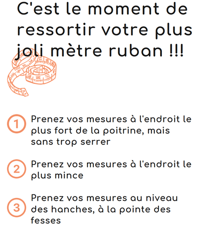 Guide des tailles Copier Colait