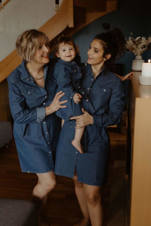 Matchy Matchy Denim-Kleider passend für Mutter Tochter Kopieren Colait